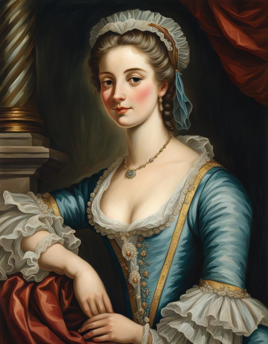 18th Century French Woman Illustration