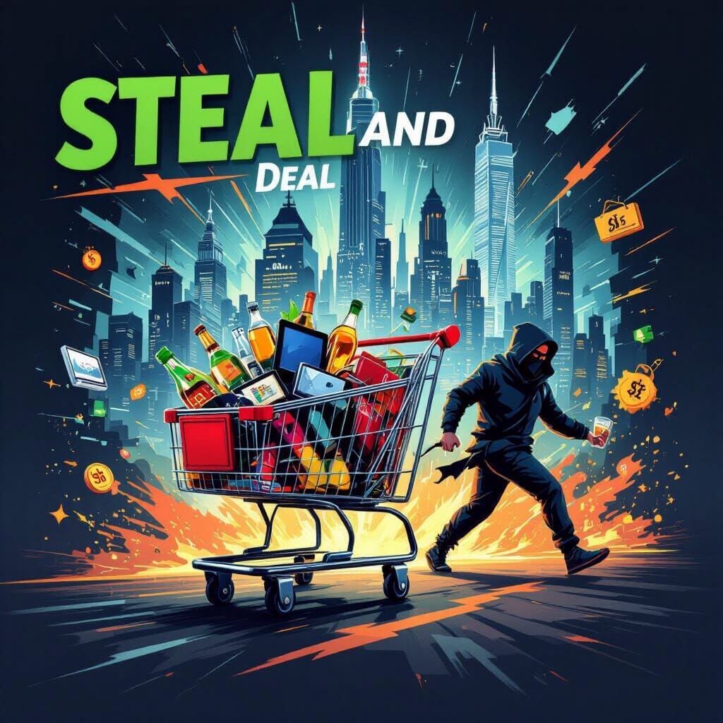 Steal and Deal Logo: Vibrant Shopping Cart of Electronics & ...