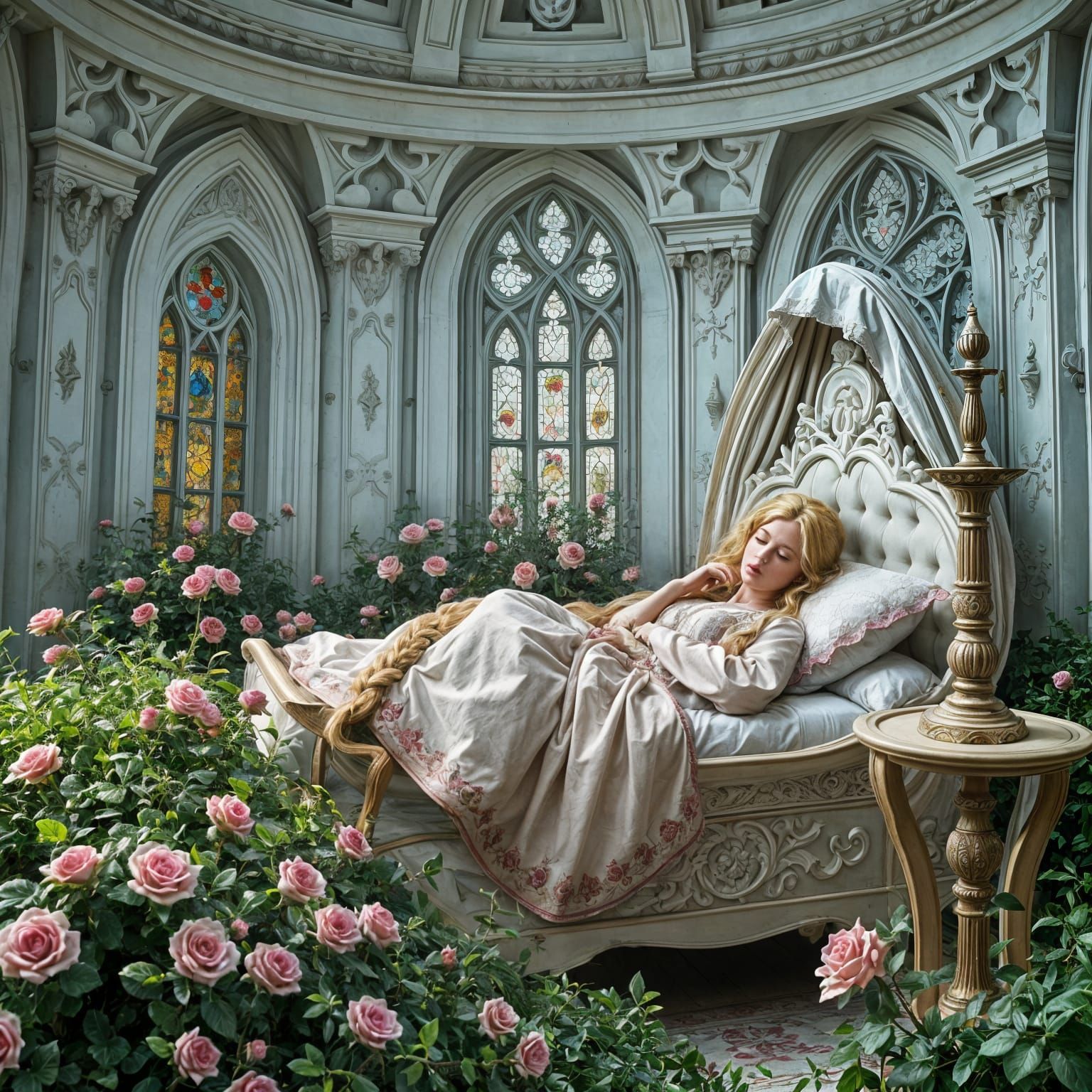Epic Sleeping Beauty in a Majestic Medieval Setting