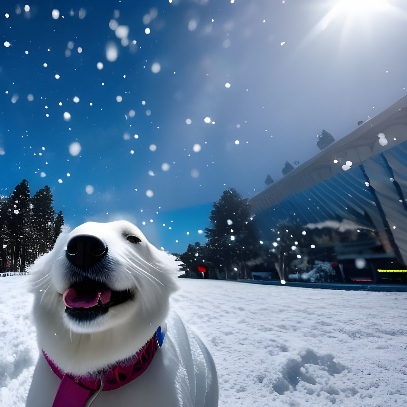 Adorable Dog Enjoying Snowy Winter Day