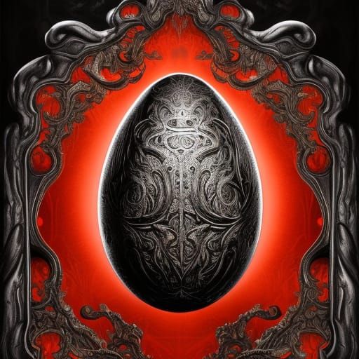Magical Black Egg: Gothic Horror Concept Art