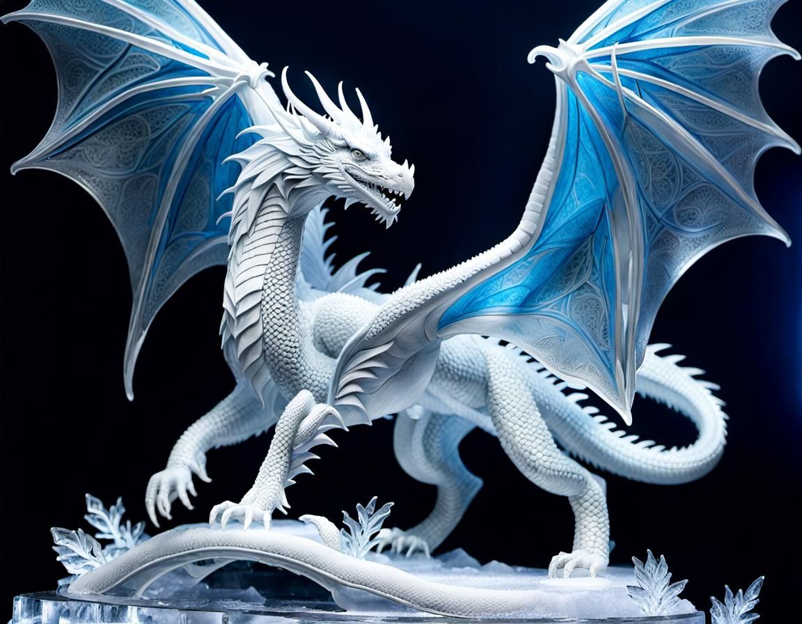 Ice Dragon Sculpture at Winter Carnival