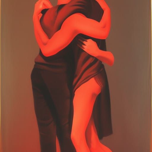 Neon Embrace: A Digital Matte Painting