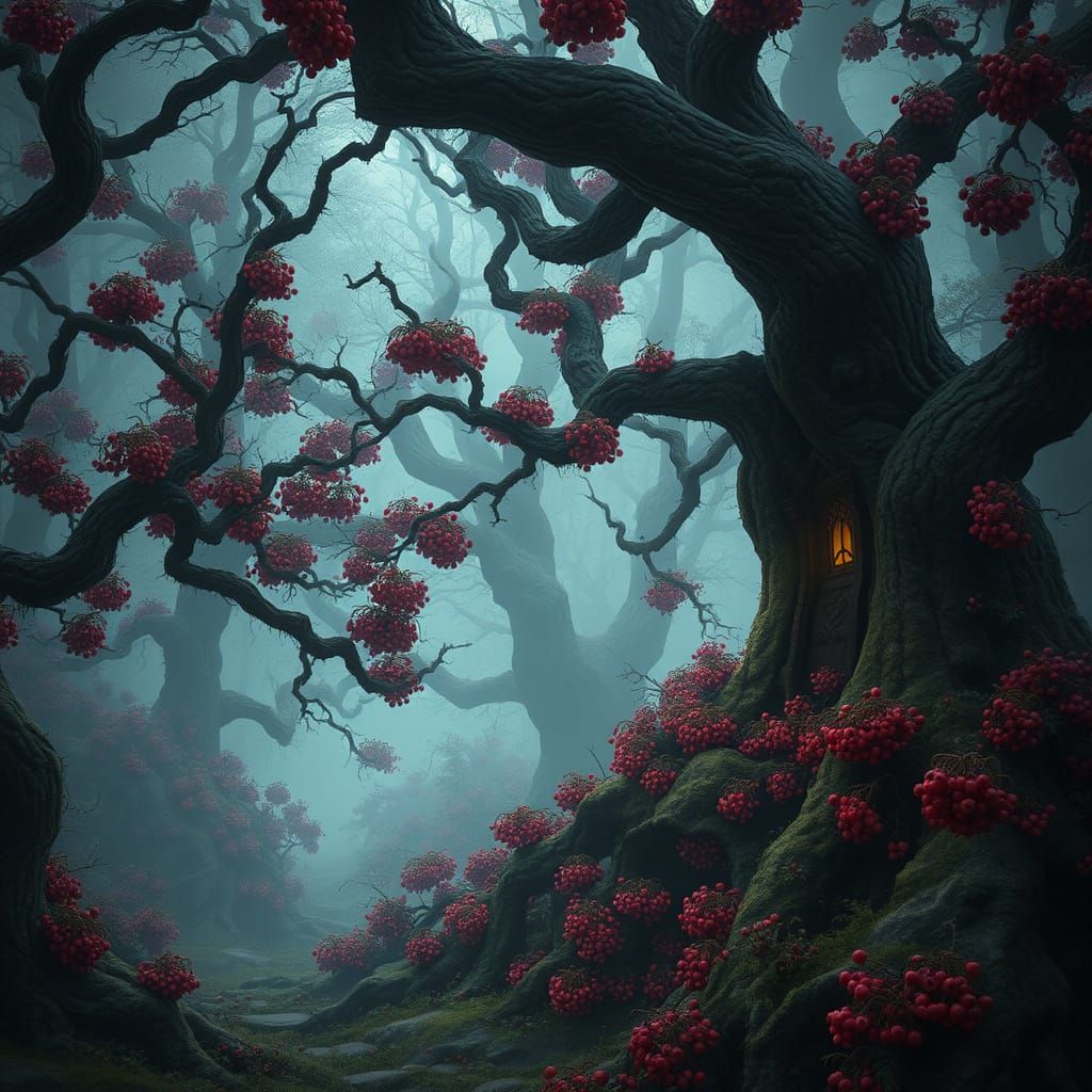 Mysterious Ancient Forest Glade in Matte Painted Style