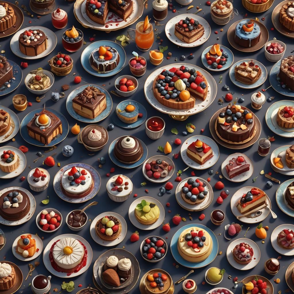 Beautiful Dessert Table: Detailed Matte Painting