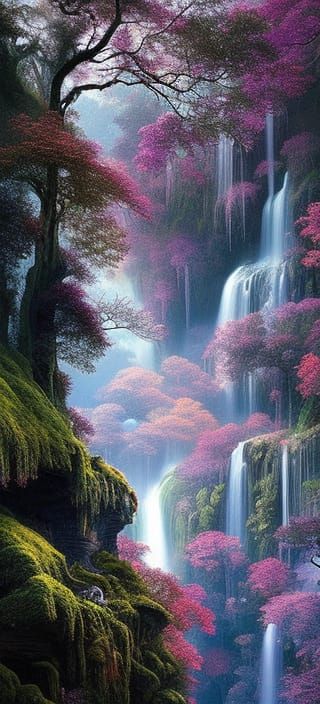 Mystical Forest Cave Entrance Digital Painting