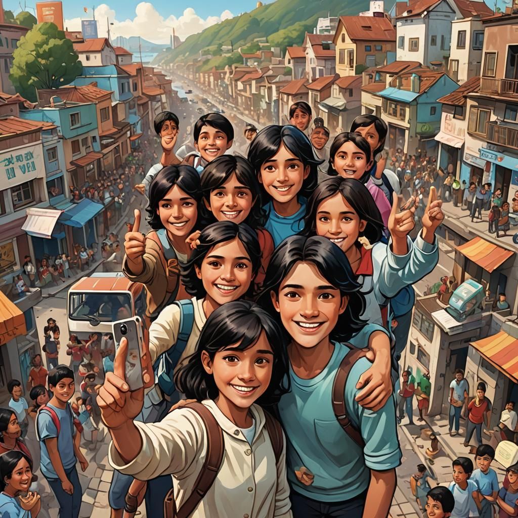 Selfie with Human Rights Defenders in Matte Painting
