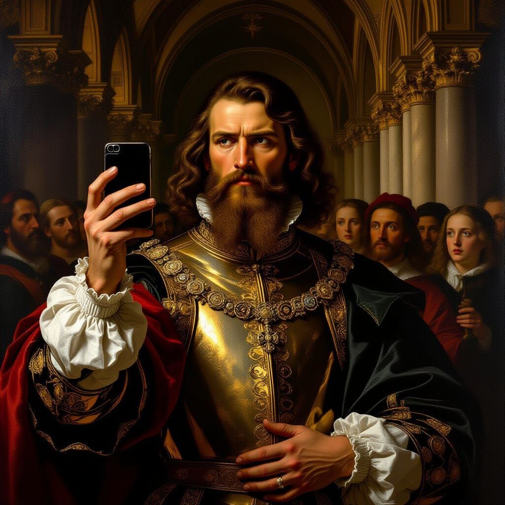 Renaissance Noble Takes Selfie in Sacred Act