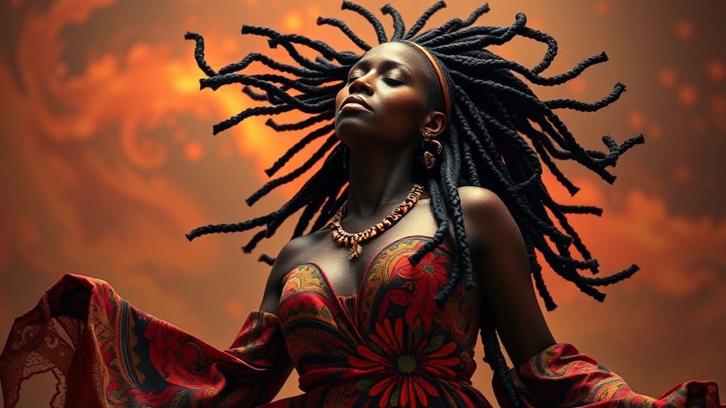 Joyful African Dance in Surrealist Style