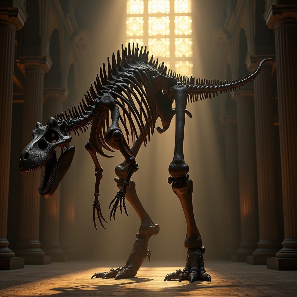 Ancient Dinosaur Skeleton Dominates Grand Hall