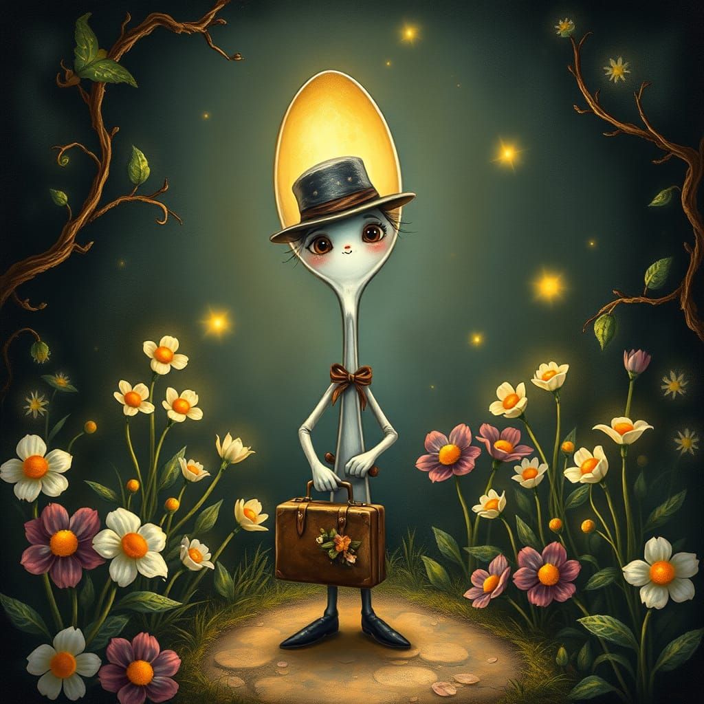 Whimsical Spoon Embarks on Midnight Adventure