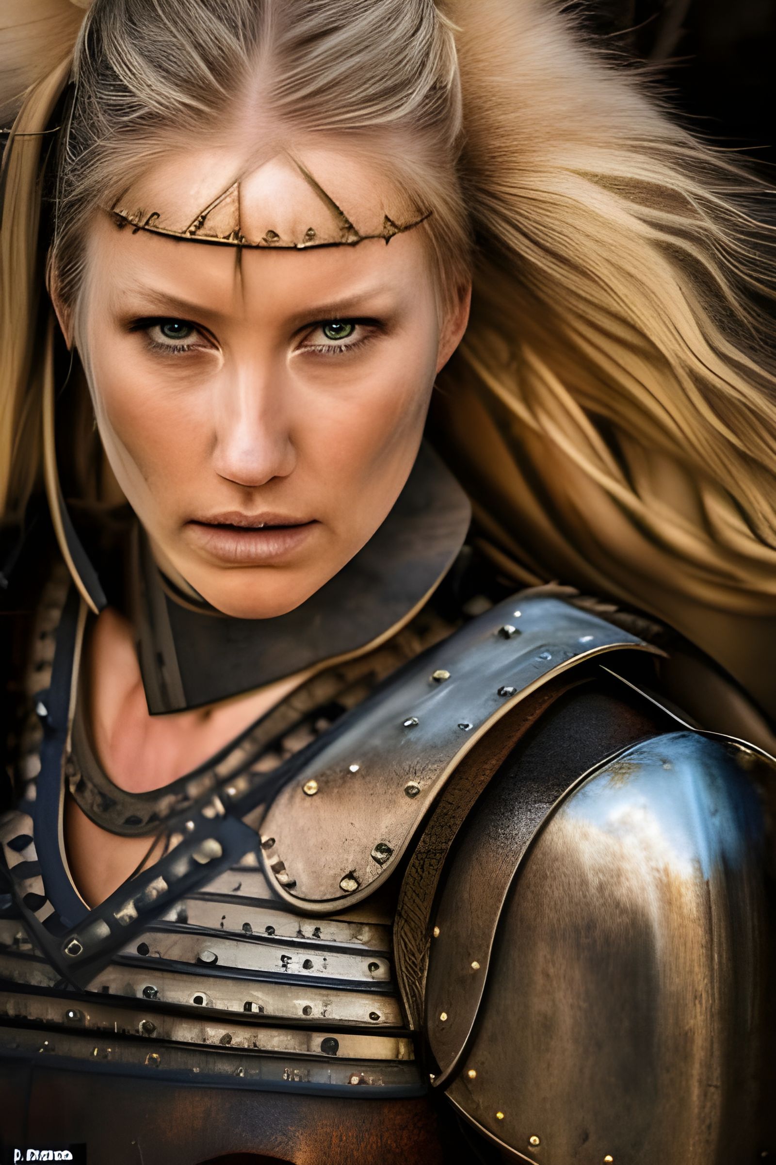 Fierce Viking Warrior Leads Battle in Vivid Portrait