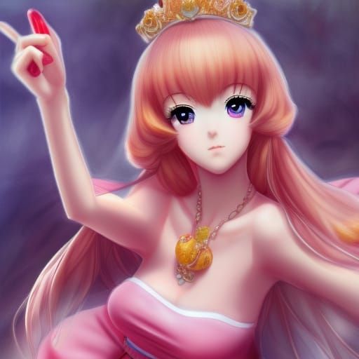 Realistic Anime Princess Peach Portrait