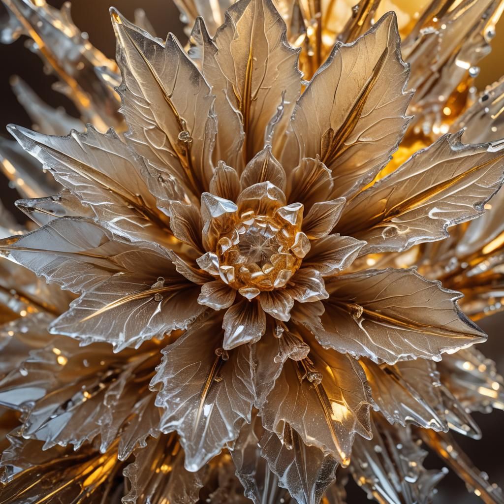 Surreal Ice Flower in Crystal Structure