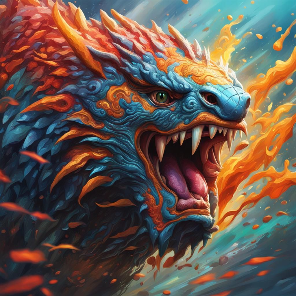 blue dangerous dragon