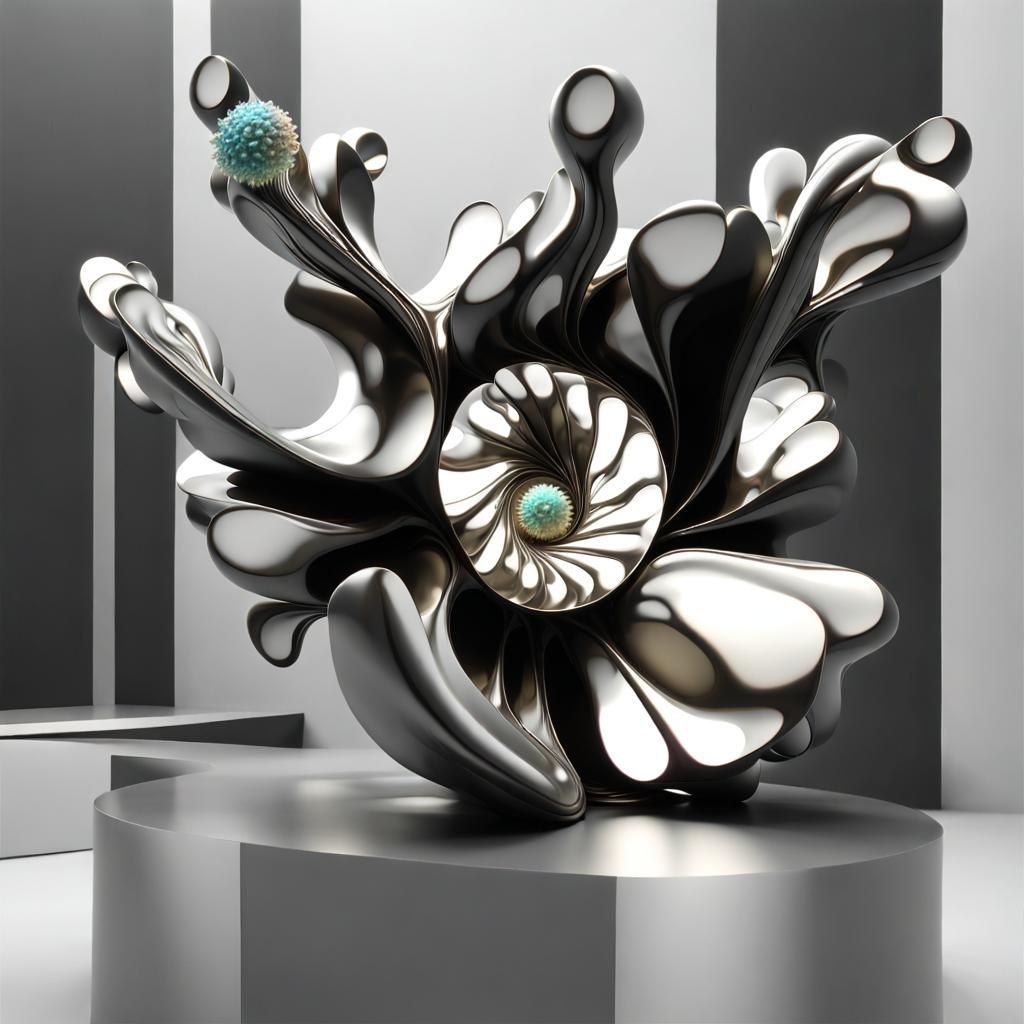 Iridescent Fractal Sculptures in 3D