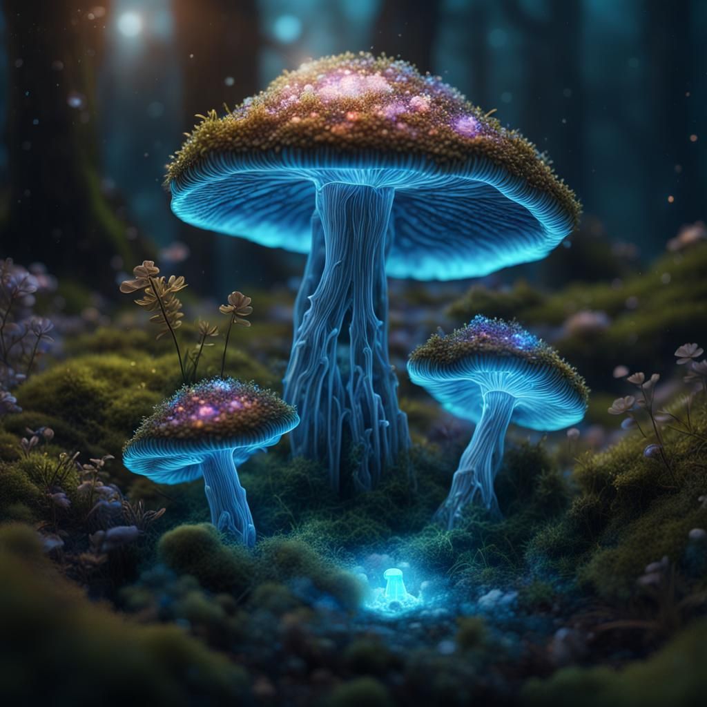 Bioluminescent Mushroom Forest v1