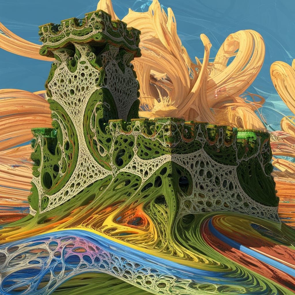 Futuristic Celtic Fairy Fort in Vibrant Colors