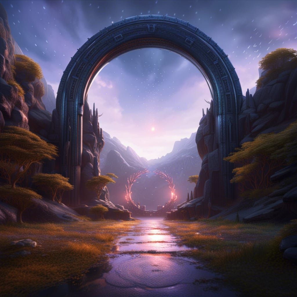 Fantastical Star Gate Portal in Detailed Matte Painting