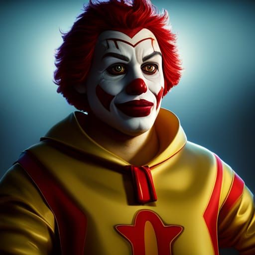Ronald McDonald in Hoodie with Gold Necklace