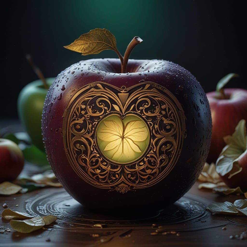Dark Fantasy Apple in Gothic Splendor