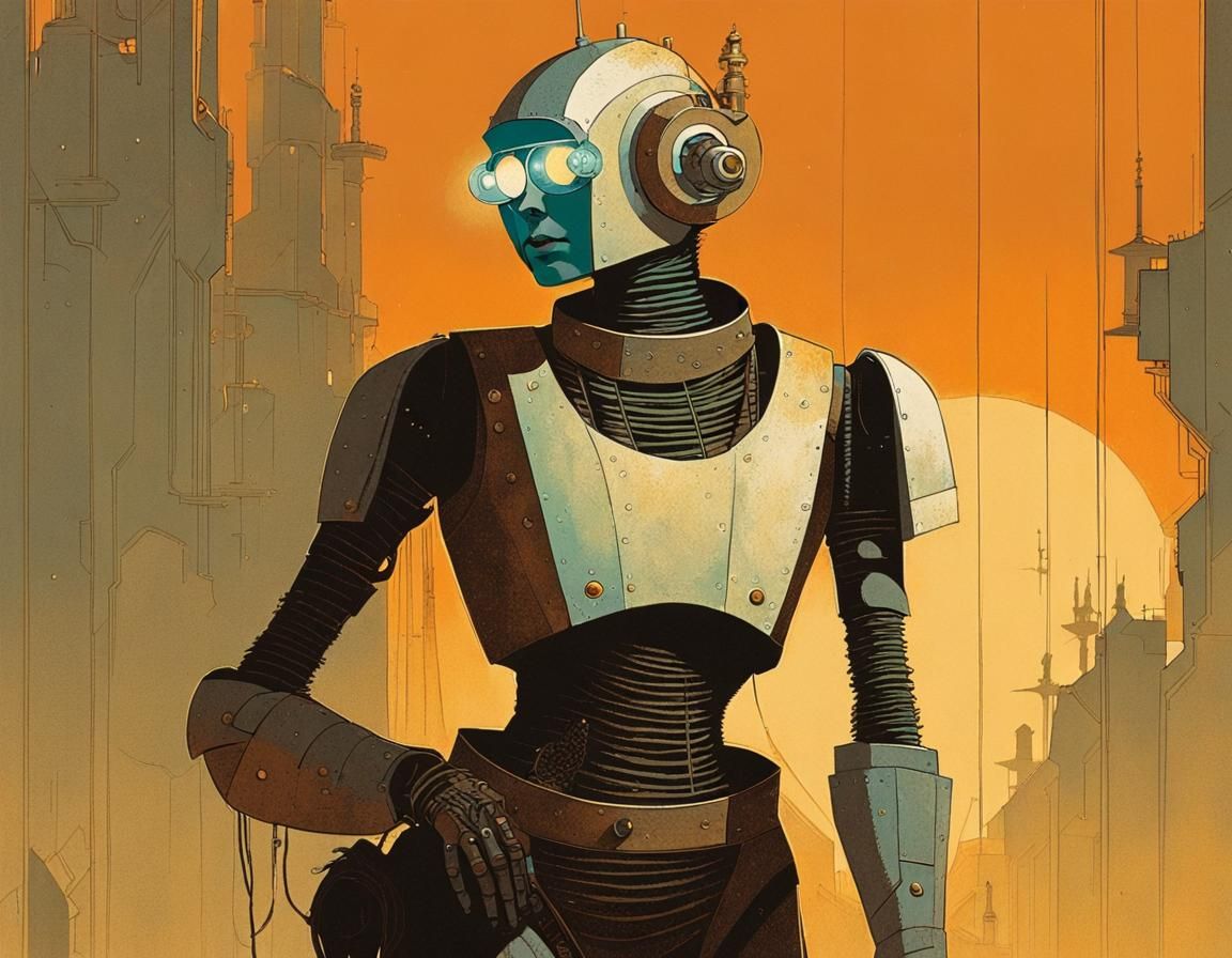 Retro-Futuristic Scrapper in Robot Armor