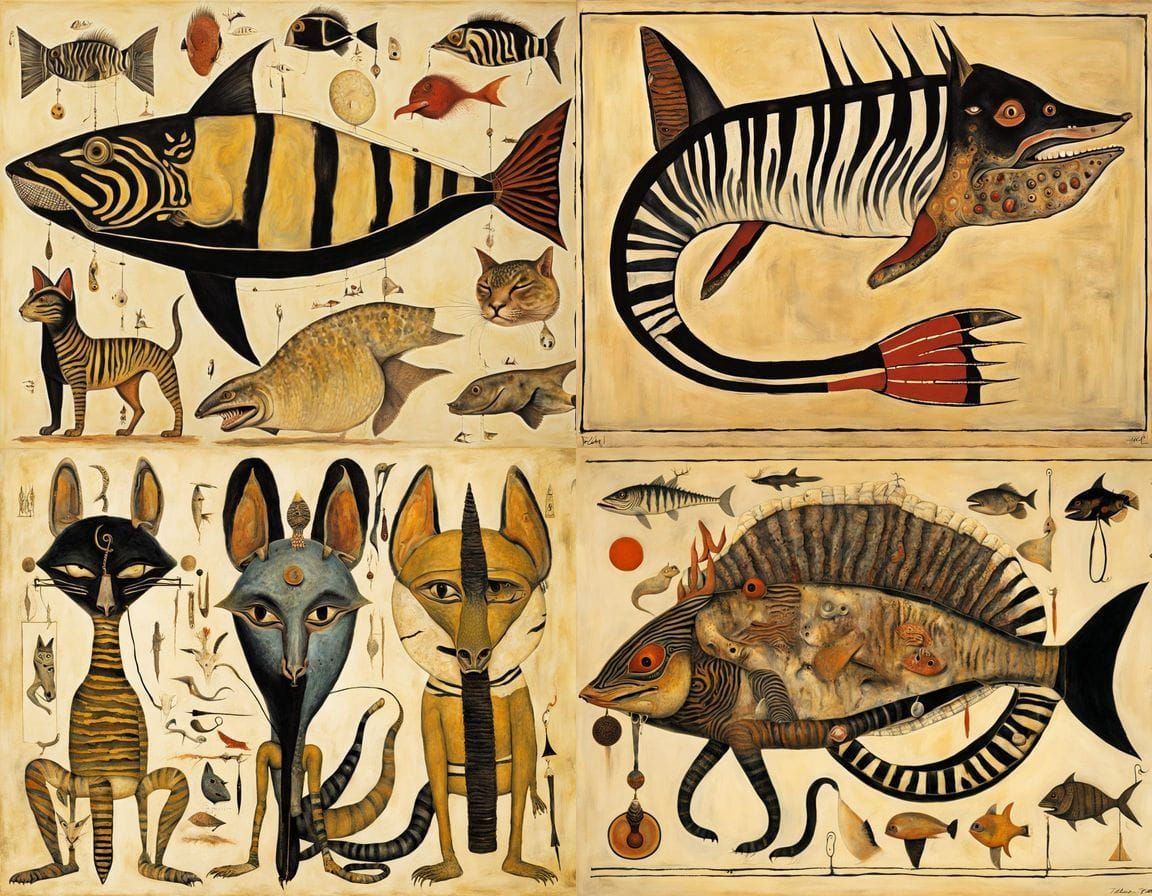 Egyptian Surrealist Hybrid Creature