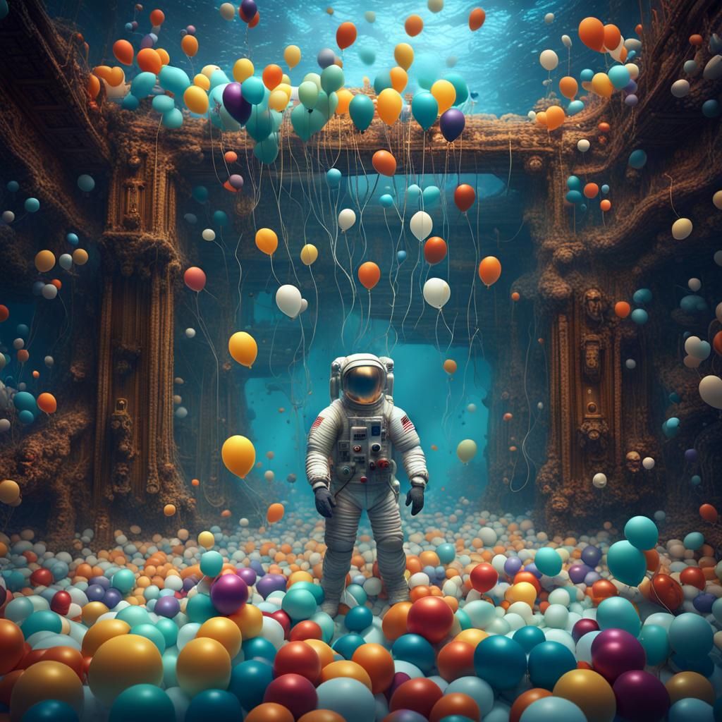Underwater Balloon World: Astronaut Meets Steampunk Titanic