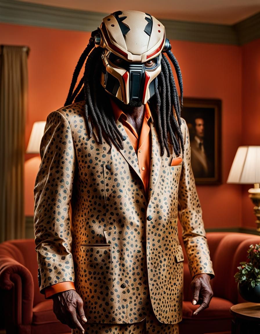 Predator Creature in Wes Anderson Style Portrait