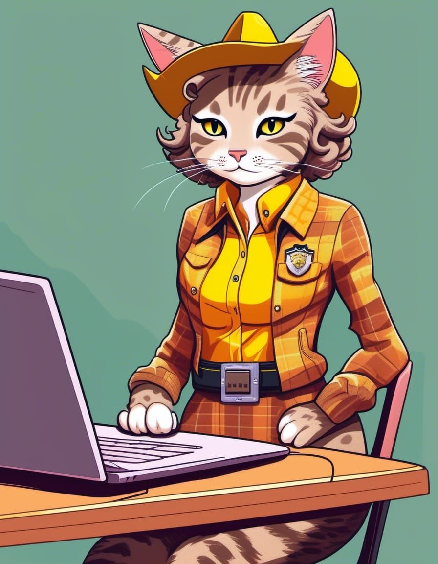 Sheriff cat, very determined.