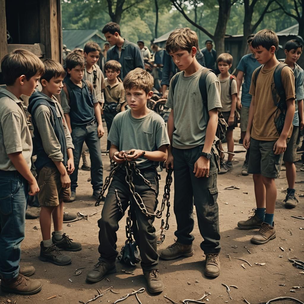 Boy in Shackles: A Cinematic Portrait of Isolation