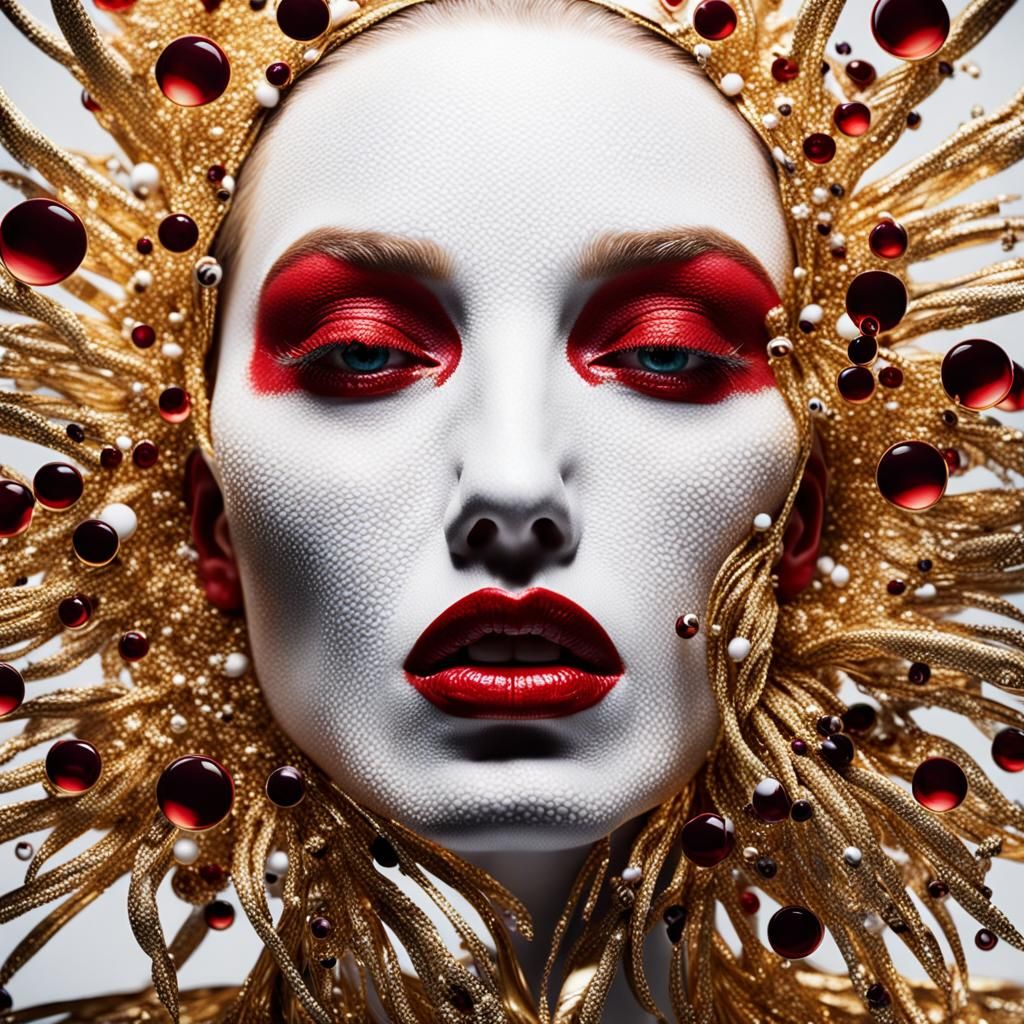 Surreal Portrait of Siberian Woman with Spiral Eyes