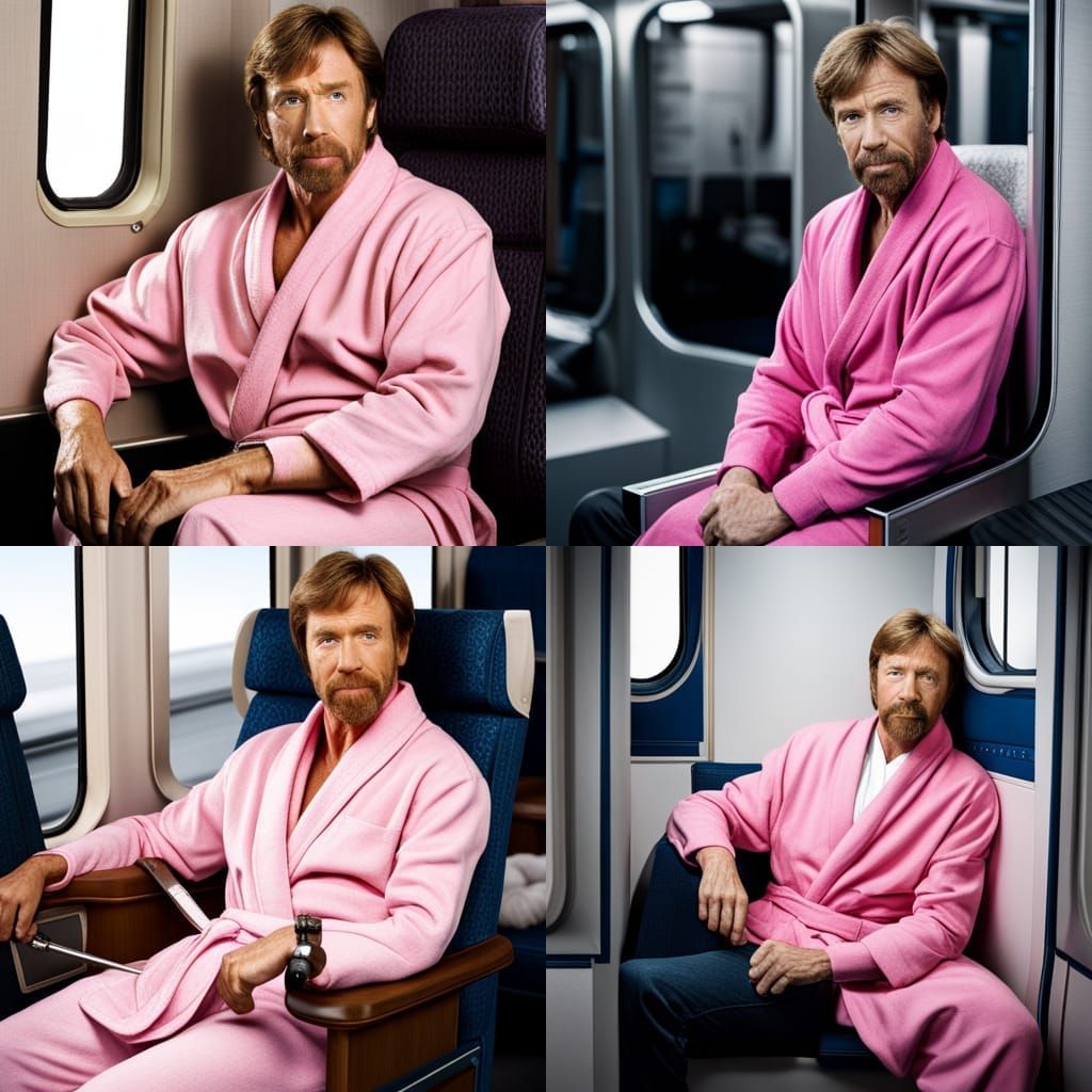 Chuck Norris Lounging on a Train