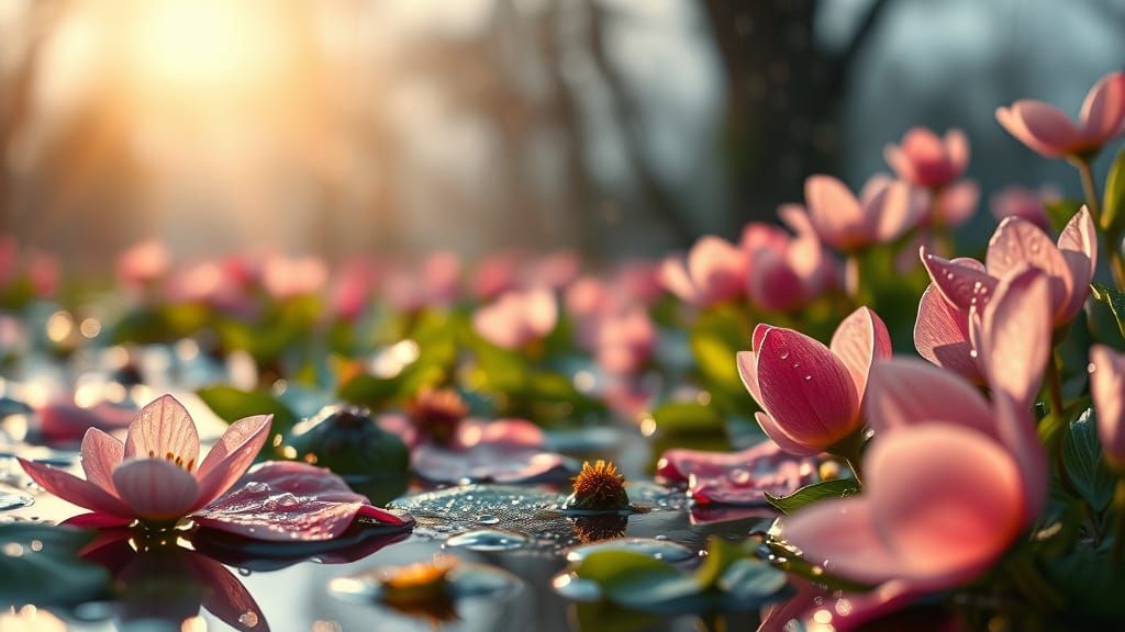 Ethereal Spring Awakening in Art Nouveau Style