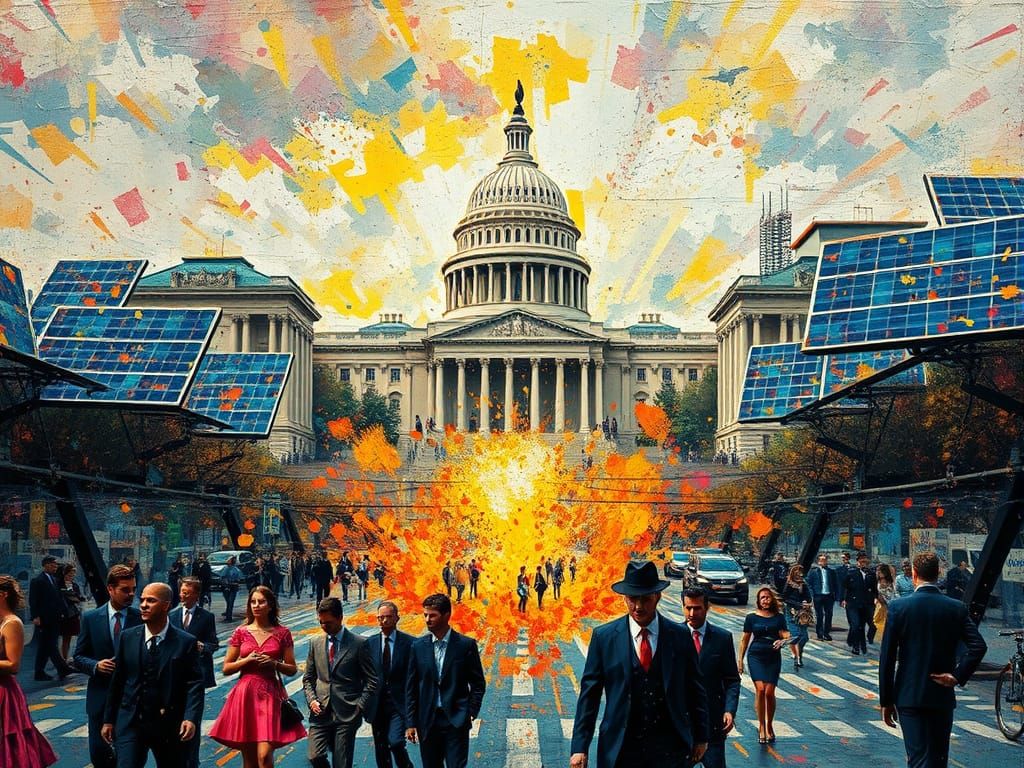 Vibrant Futuristic Cityscape with Solar Panels