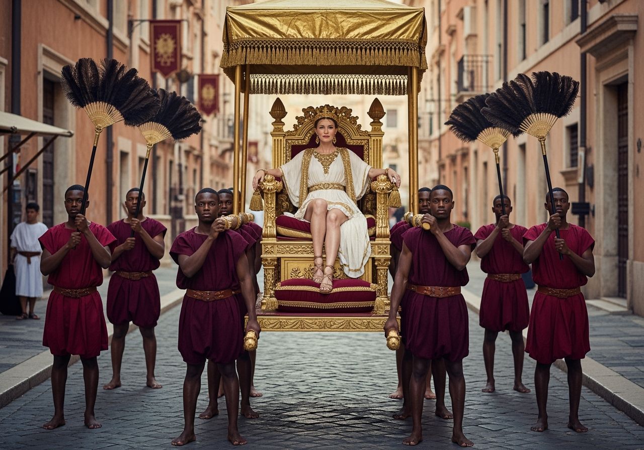 Empress Messalina on Litter Throne in Ancient Rome