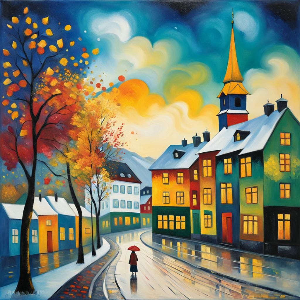 Vibrant Norwegian Autumn Scene