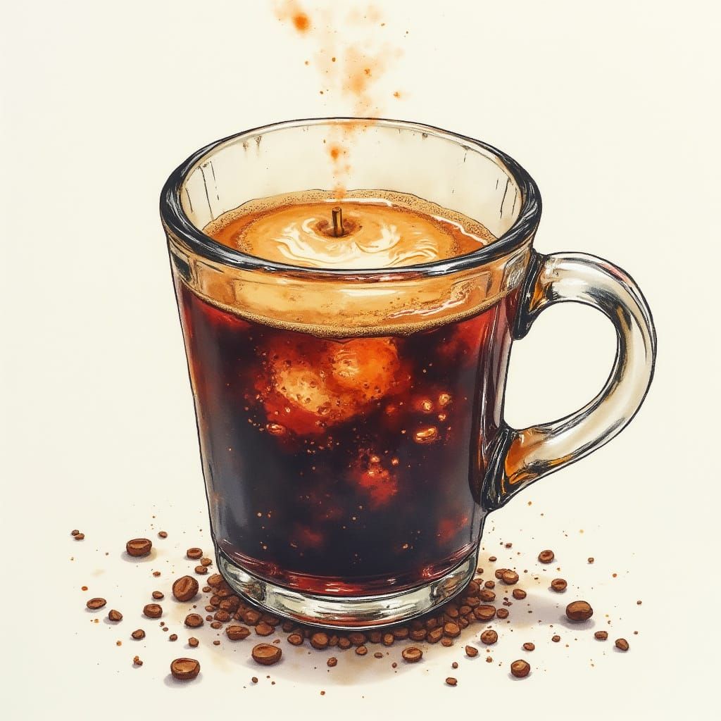 Alcohol Ink Coffee Art in Sharp Focus Studio Photo
