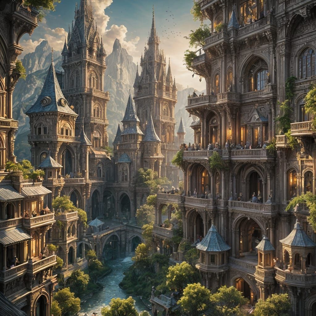 Epic Cinematic Palace Quarter in Morning Light