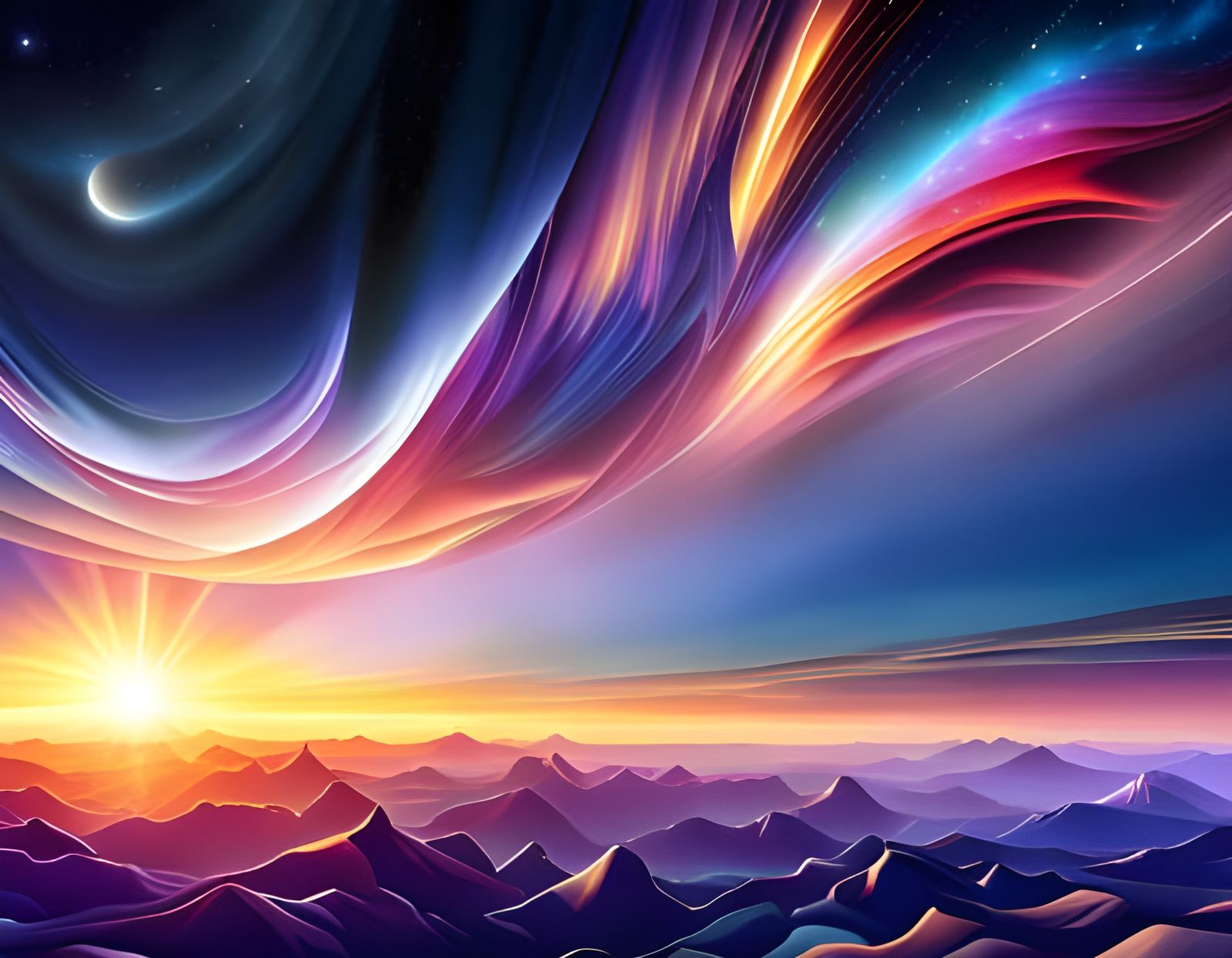 Cosmic Expanse: A Digital Gouache Masterpiece