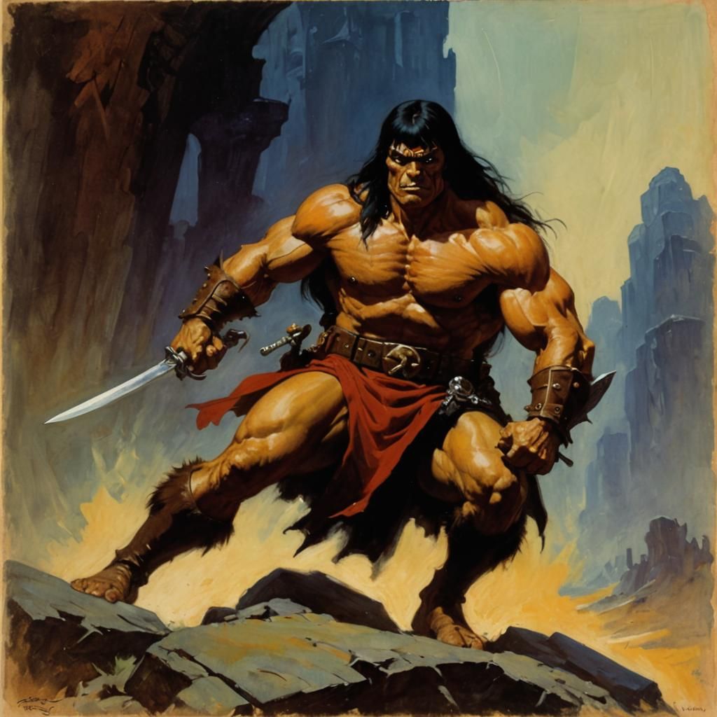 Heroic Warrior in Grisly Grimdark Style