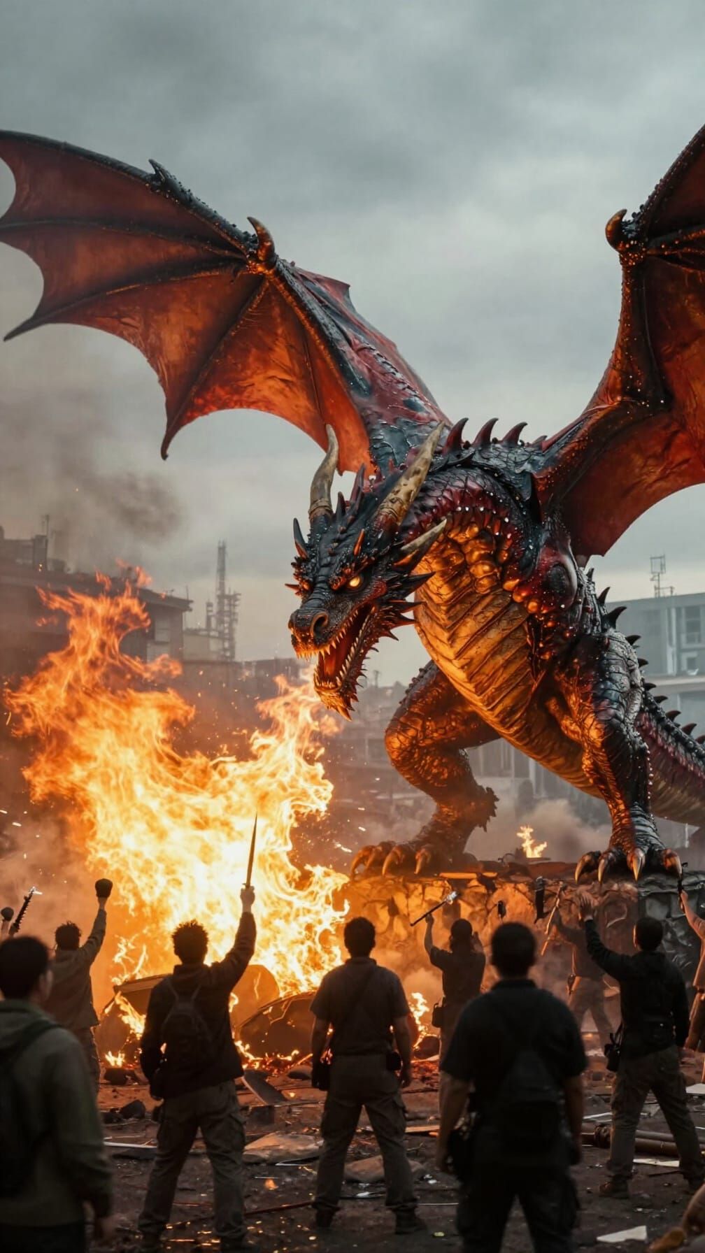 Realistic Dragon Attack With Real Fire and Light