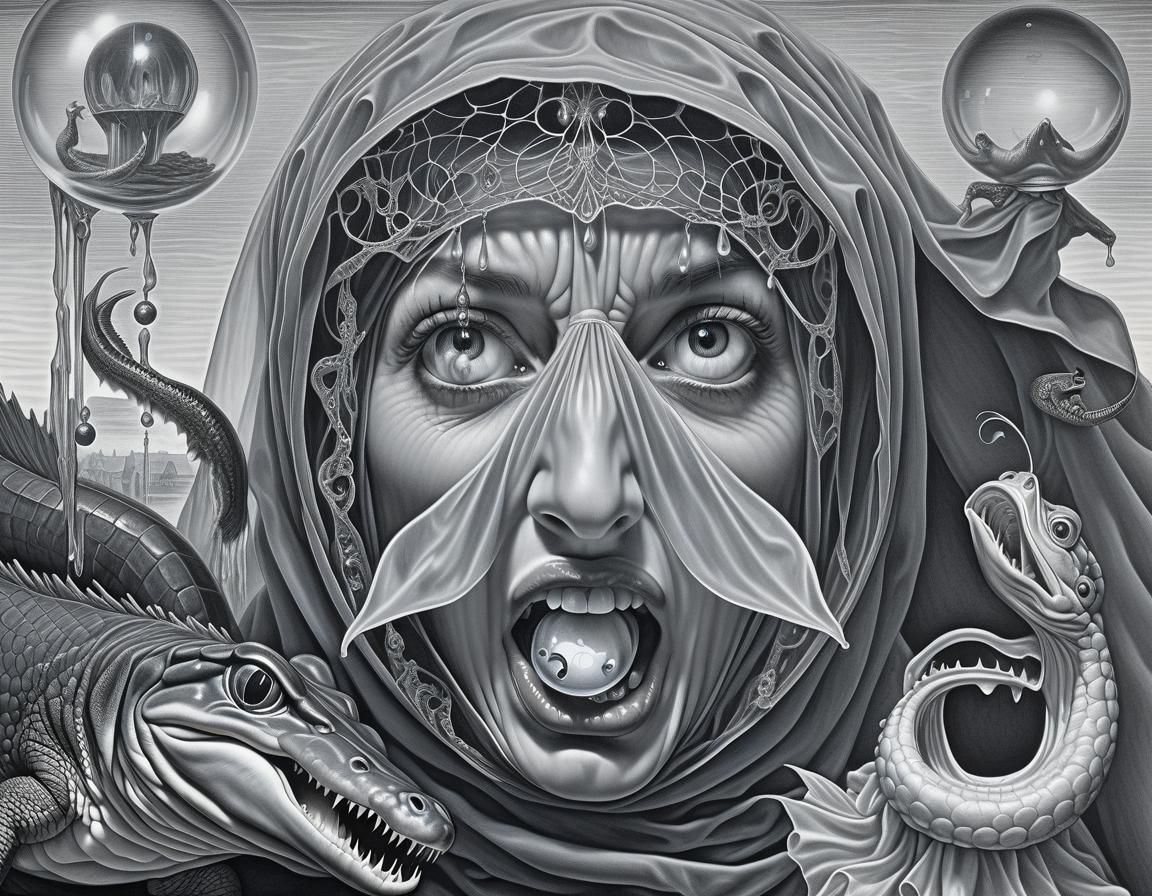 Surreal Pencil Drawing Inspired by Masters