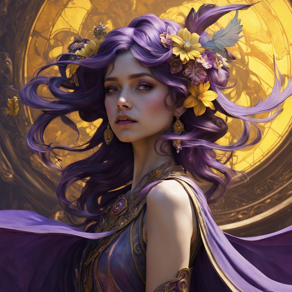 Turquoise Butterfly in Art Nouveau Style