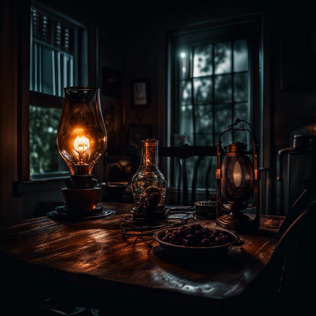 Hyperrealistic Power Outage at Home in HDR