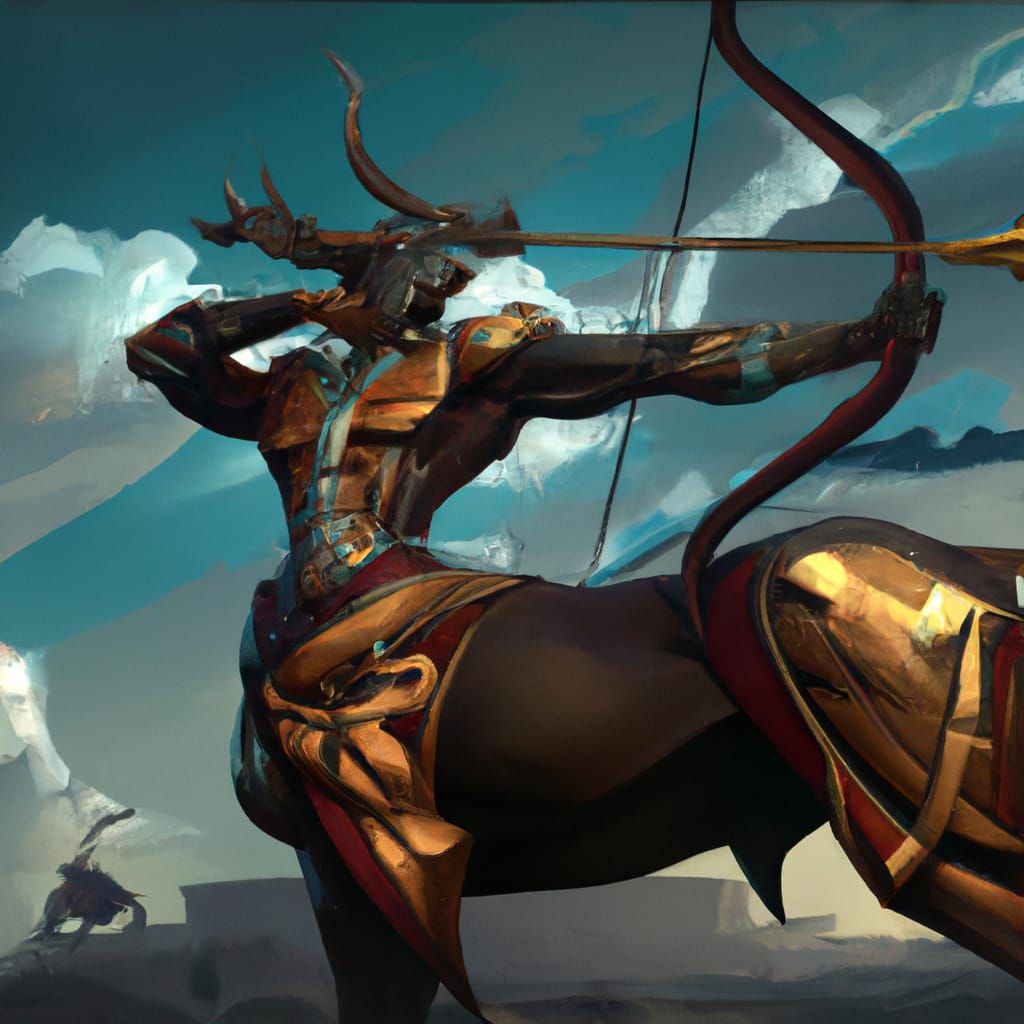 Sagittarius Centaur Archer in Detailed Digital Painting
