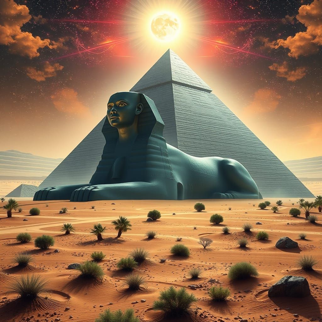 AI Institute in Astral Cyberspace with Gray Sphinx