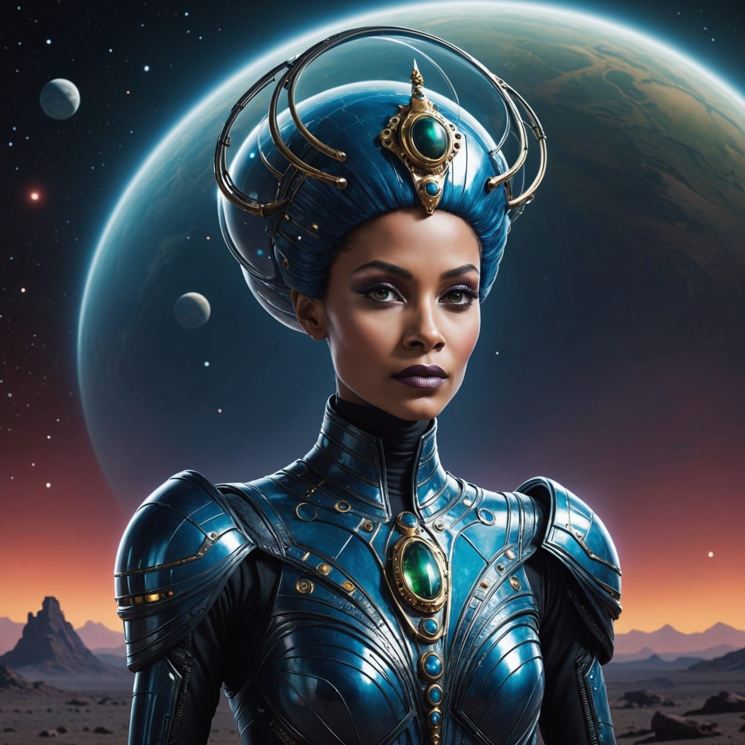 Extraterrestrial Queen: AI Generated Portrait