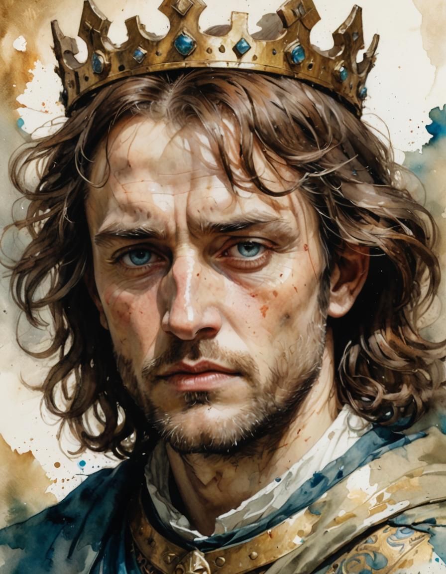 Portrait of King Arthur by Leonardo da Vinci, Happy splashy ...