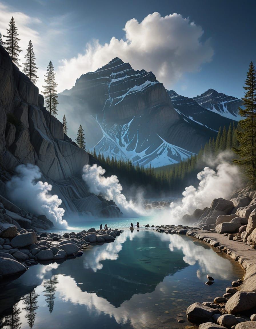Surreal Banff Hot Springs Transformed into Interdimensional ...